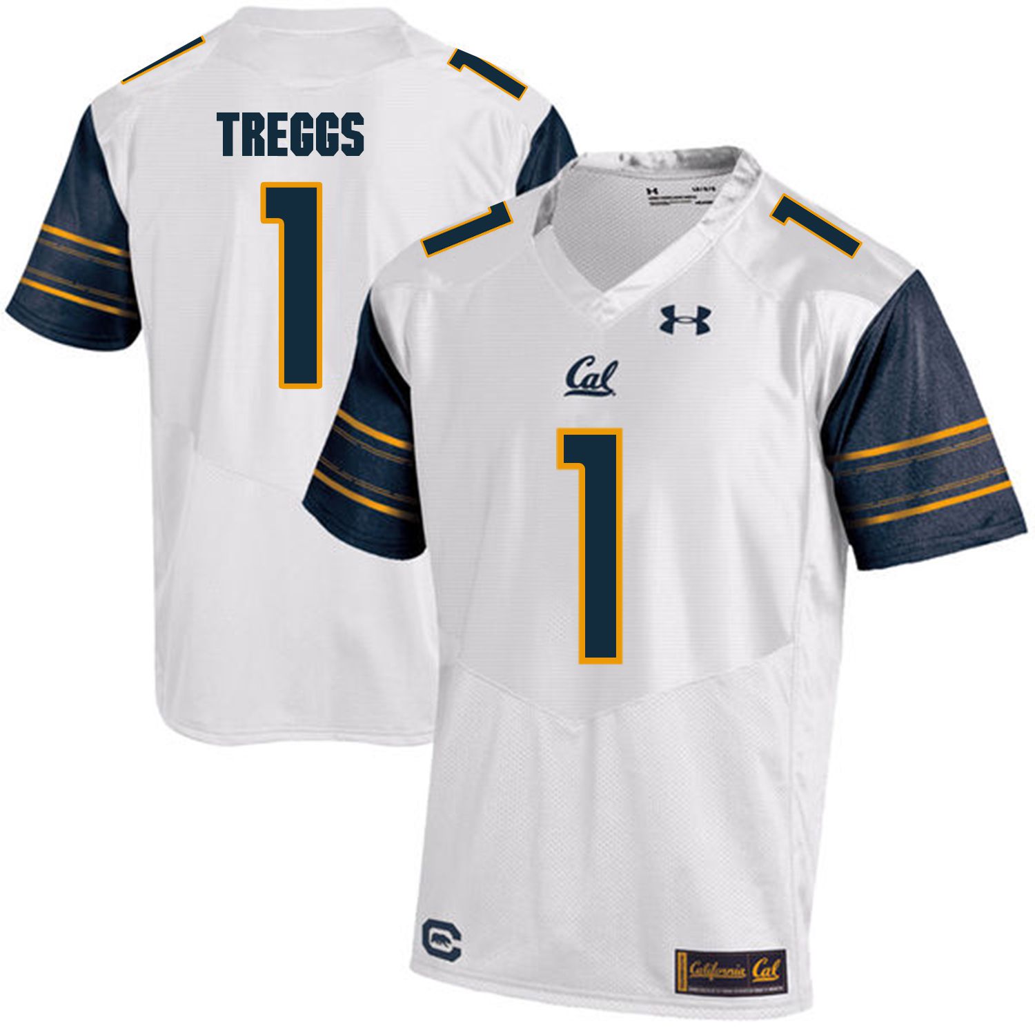 Men California Golden Bears #1 Bryce Treggs White Customized NCAA Jerseys1